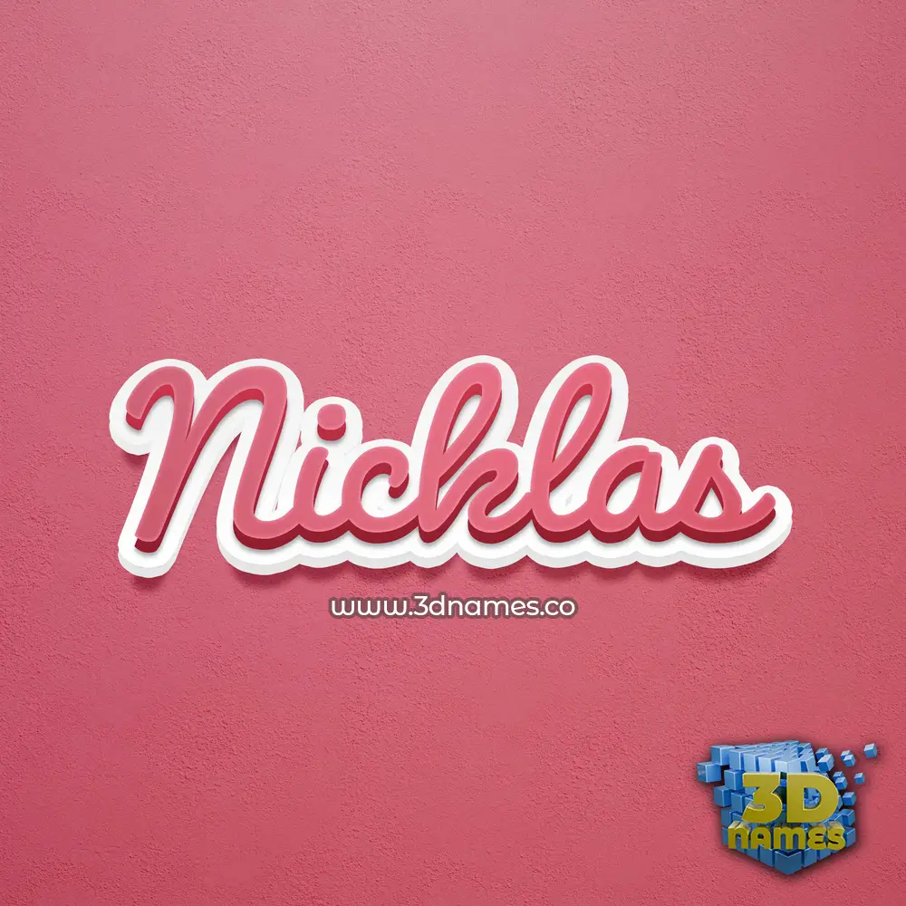 nicklas in Red Scribble style - 3D name wallpaper