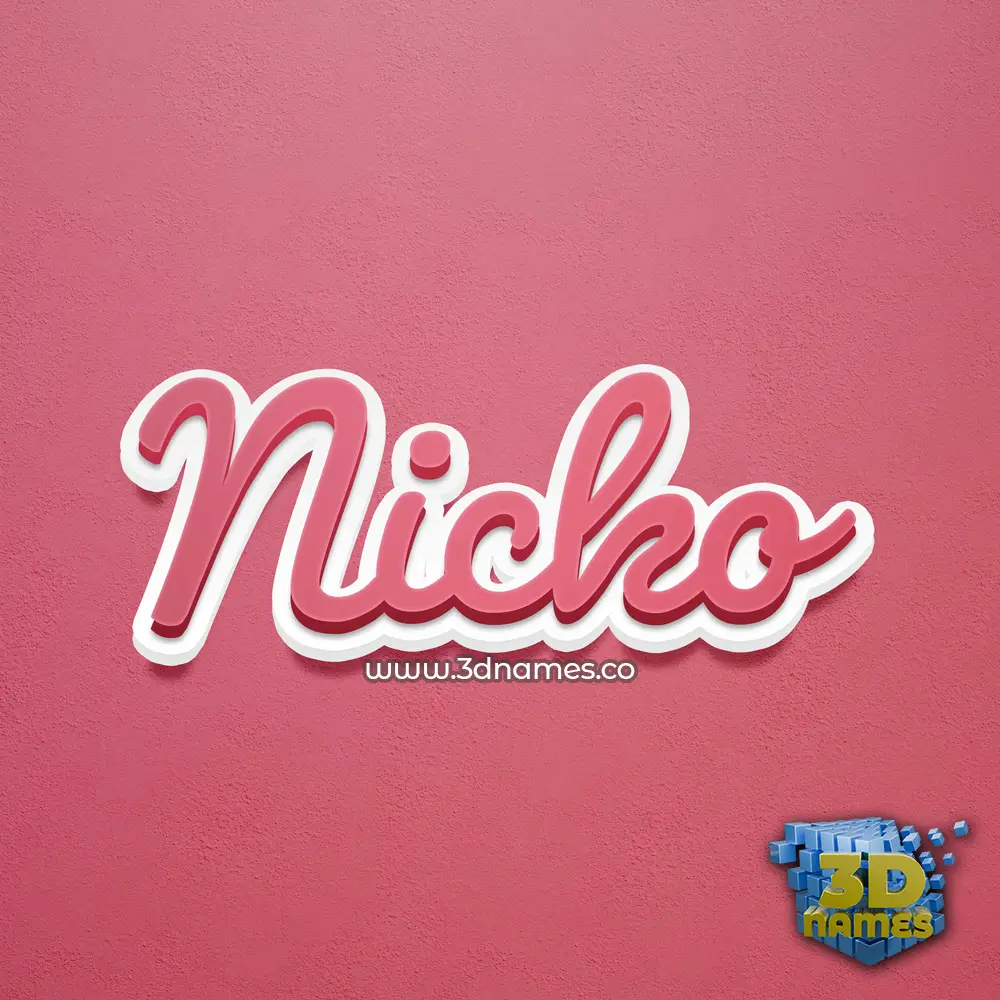 nicko in Red Scribble style - 3D name wallpaper