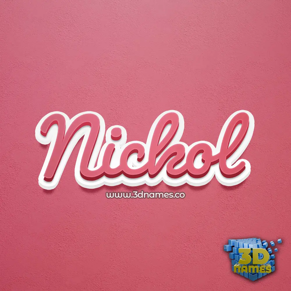 nickol in Red Scribble style - 3D name wallpaper