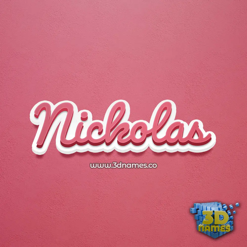 nickolas in Red Scribble style - 3D name wallpaper