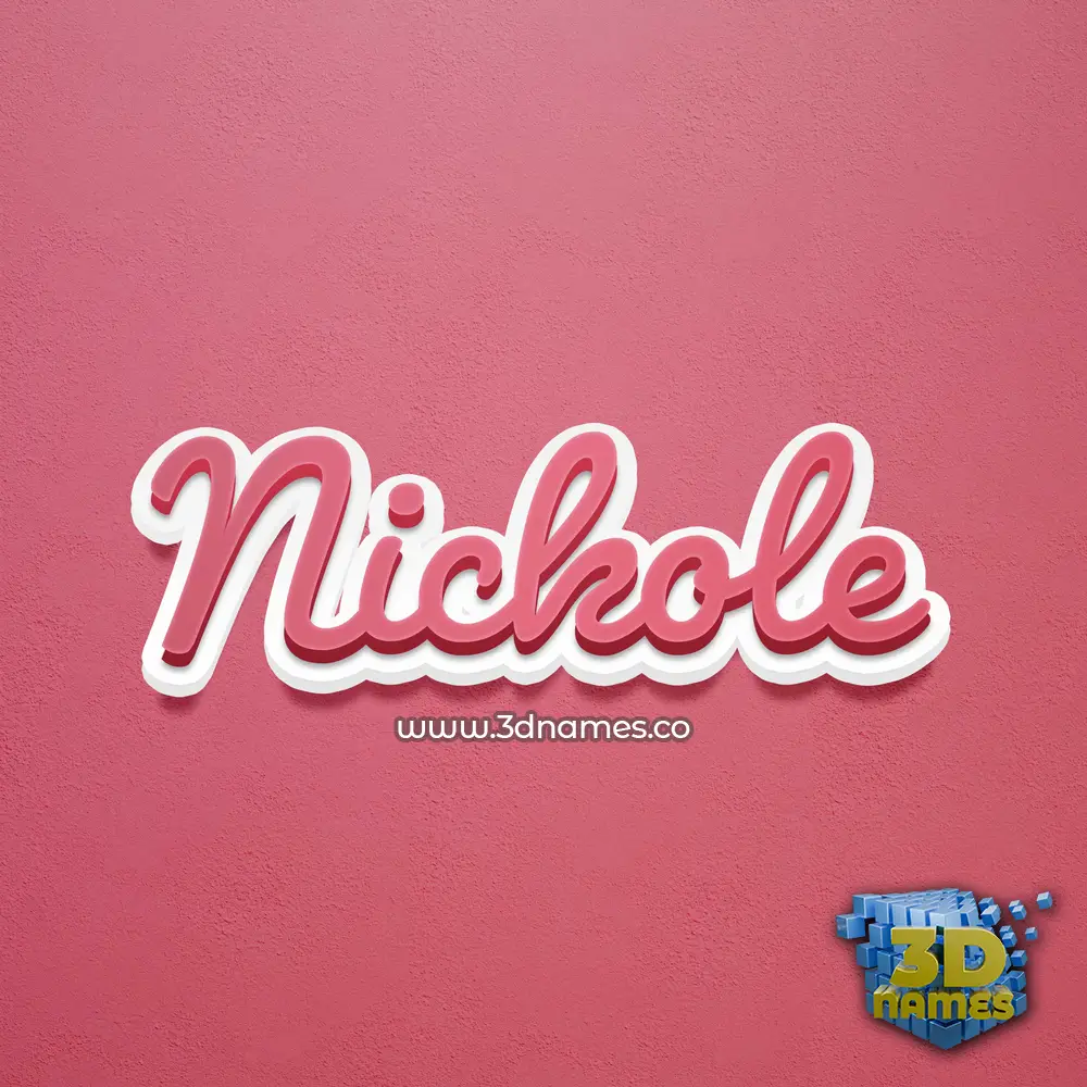 nickole in Red Scribble style - 3D name wallpaper