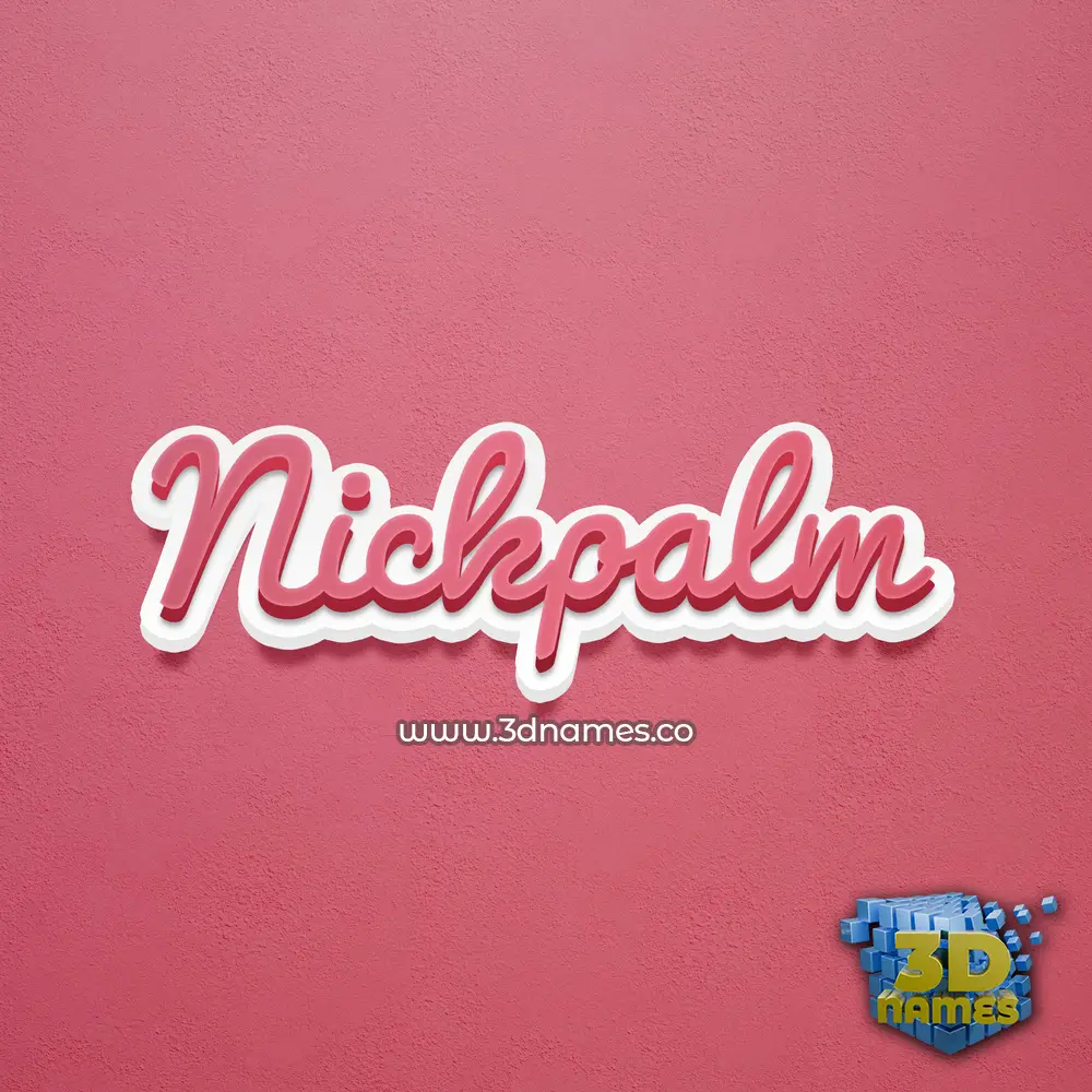 nickpalm in Red Scribble style - 3D name wallpaper