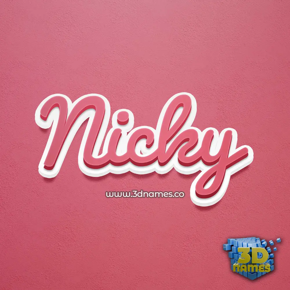 nicky in Red Scribble style - 3D name wallpaper