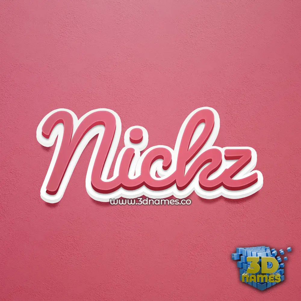 nickz in Red Scribble style - 3D name wallpaper