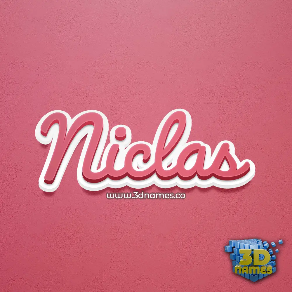 niclas in Red Scribble style - 3D name wallpaper