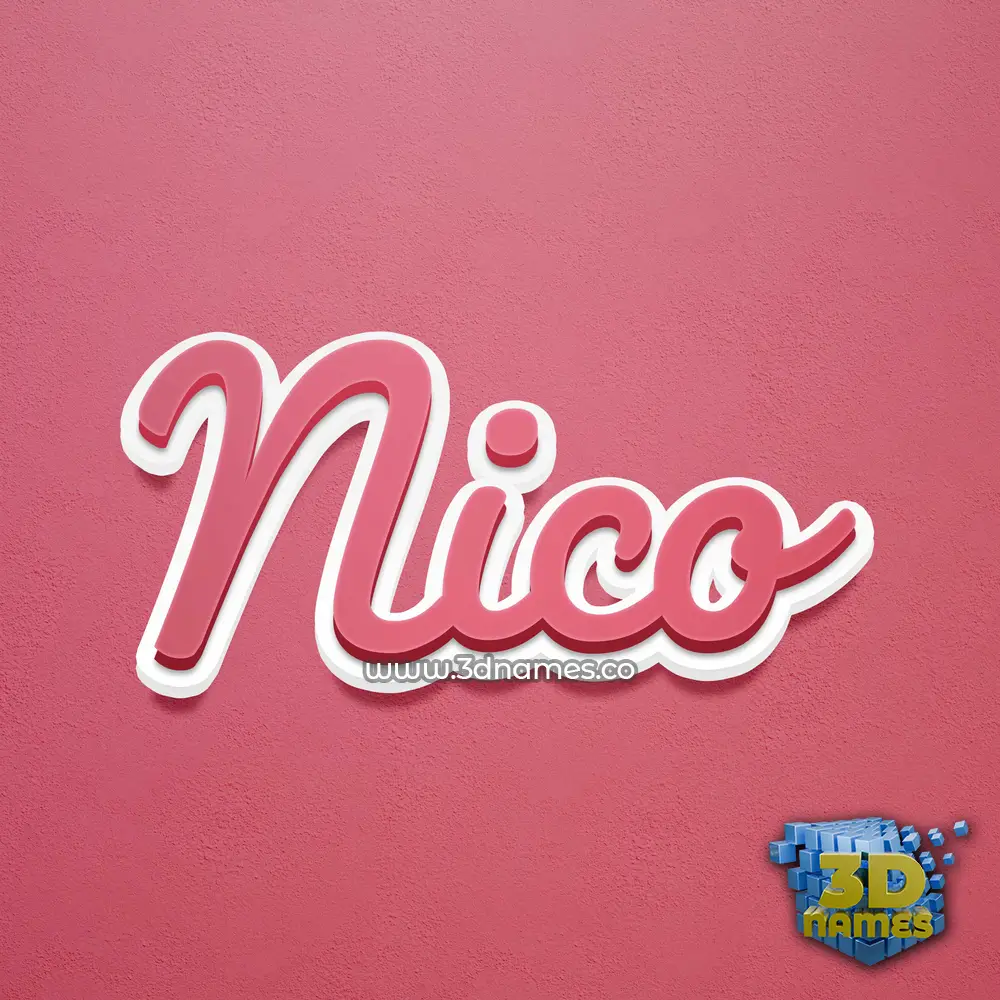 nico in Red Scribble style - 3D name wallpaper
