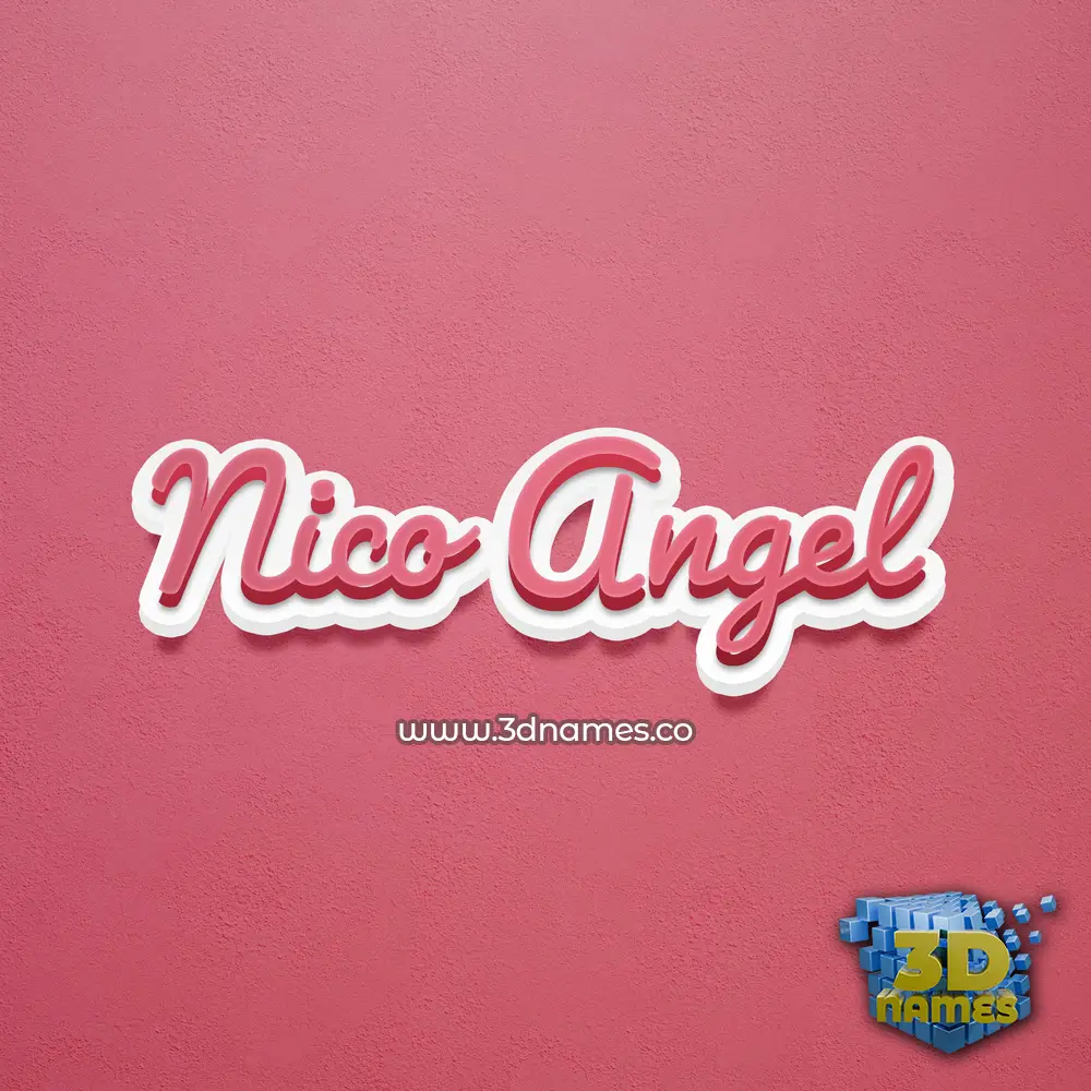 nico angel in Red Scribble style - 3D name wallpaper