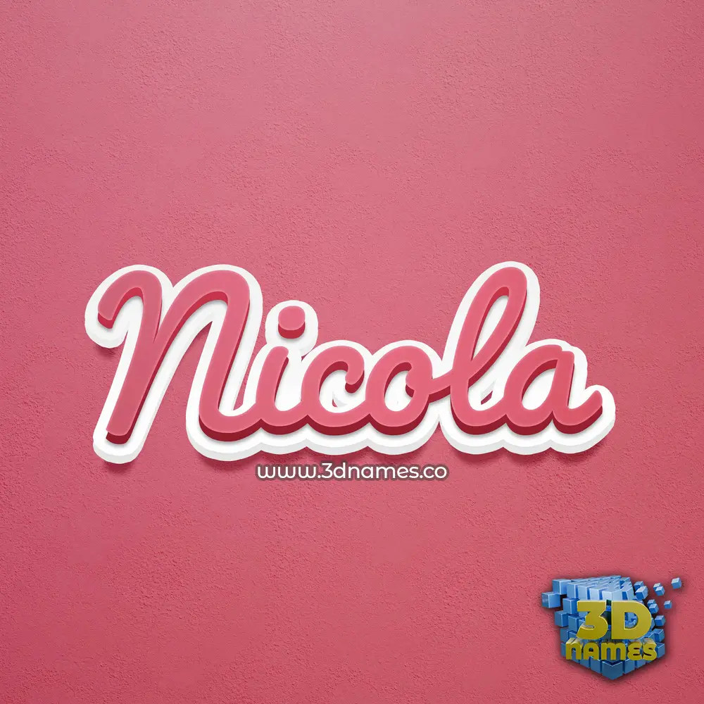 nicola in Red Scribble style - 3D name wallpaper