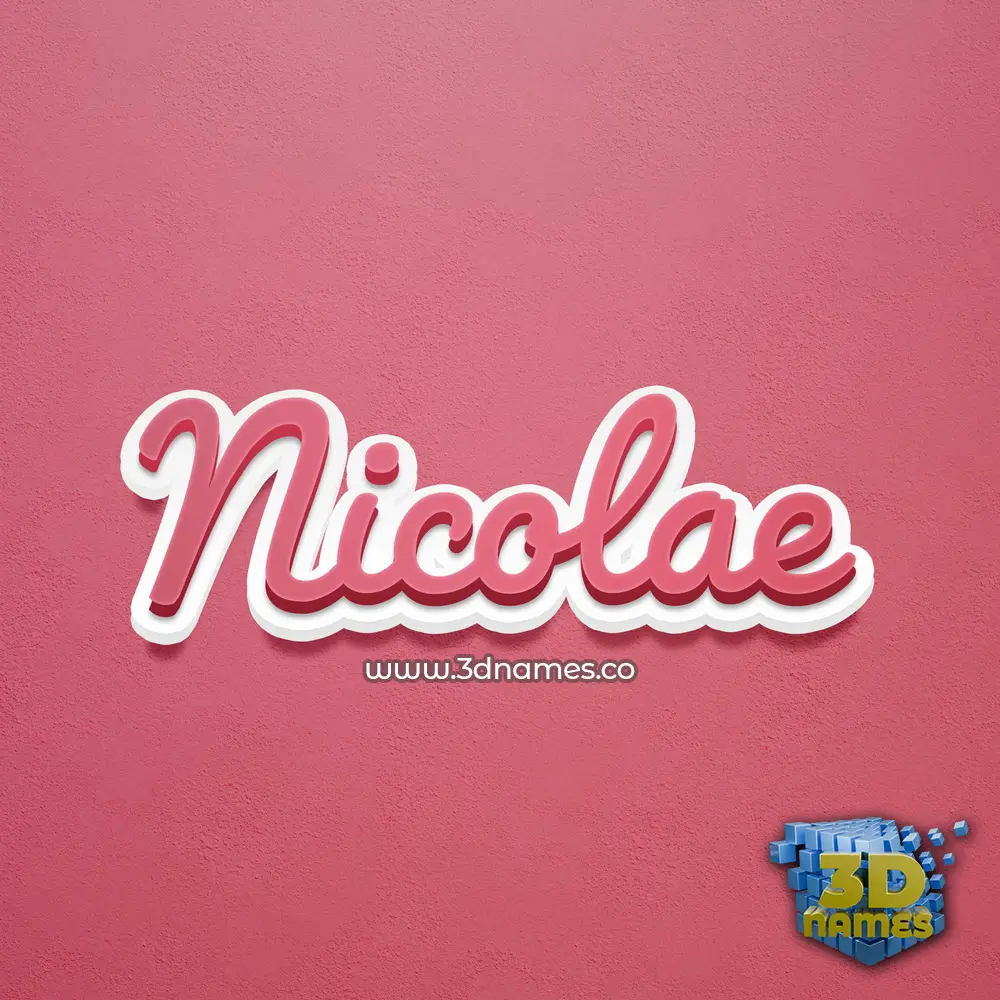nicolae in Red Scribble style - 3D name wallpaper