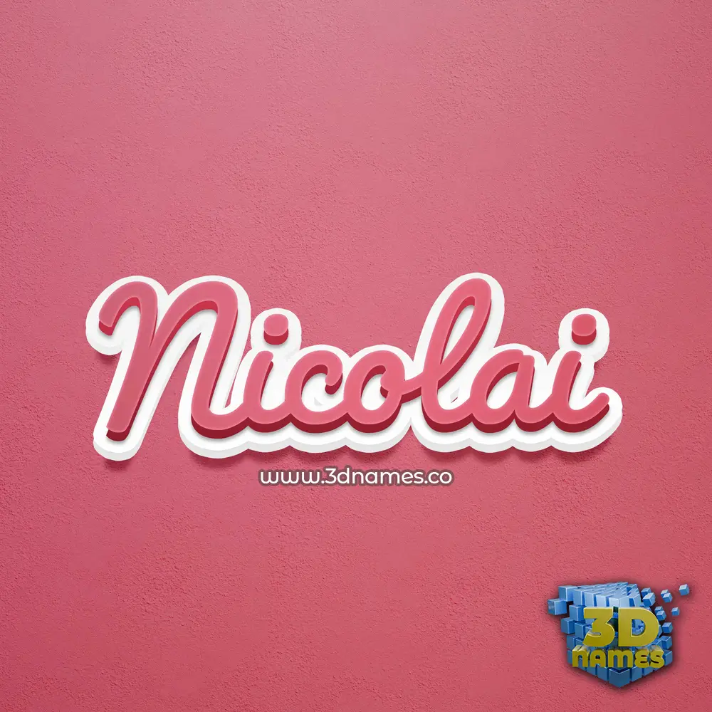 nicolai in Red Scribble style - 3D name wallpaper