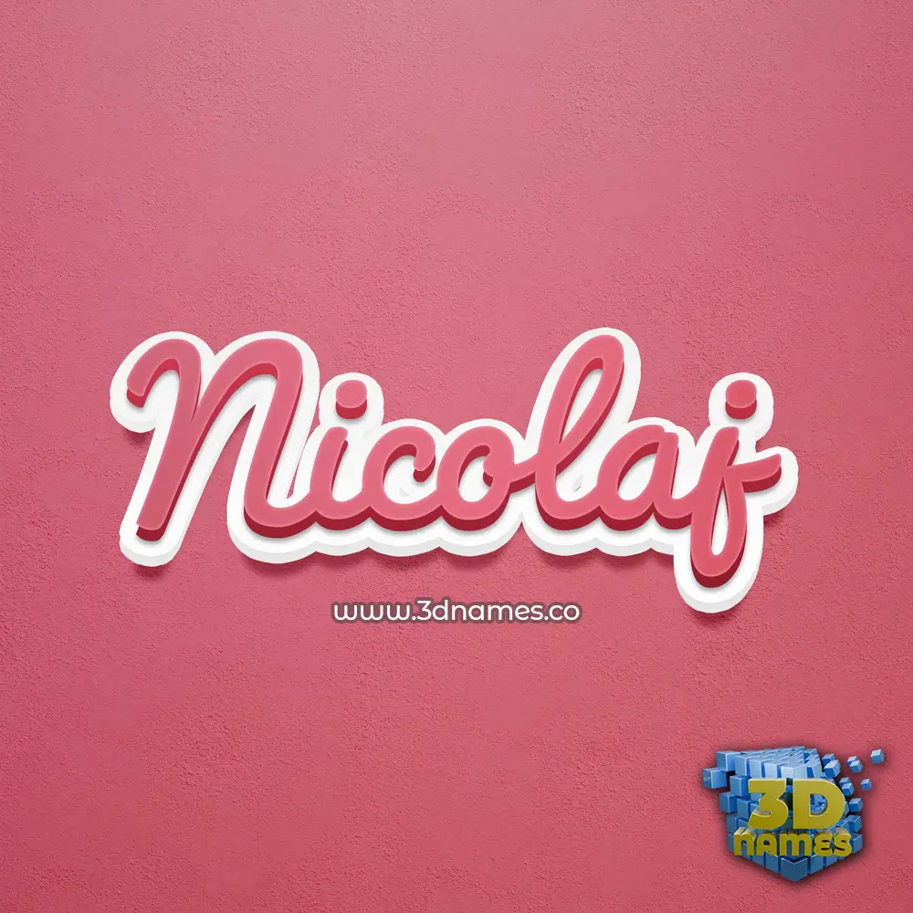 nicolaj in Red Scribble style - 3D name wallpaper