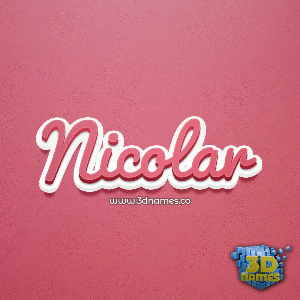 nicolar in Red Scribble style - 3D name wallpaper