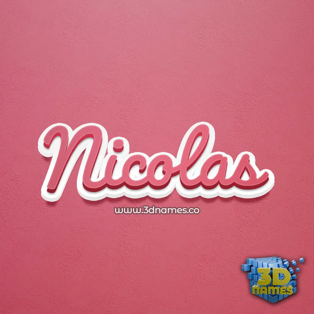 nicolas in Red Scribble style - 3D name wallpaper