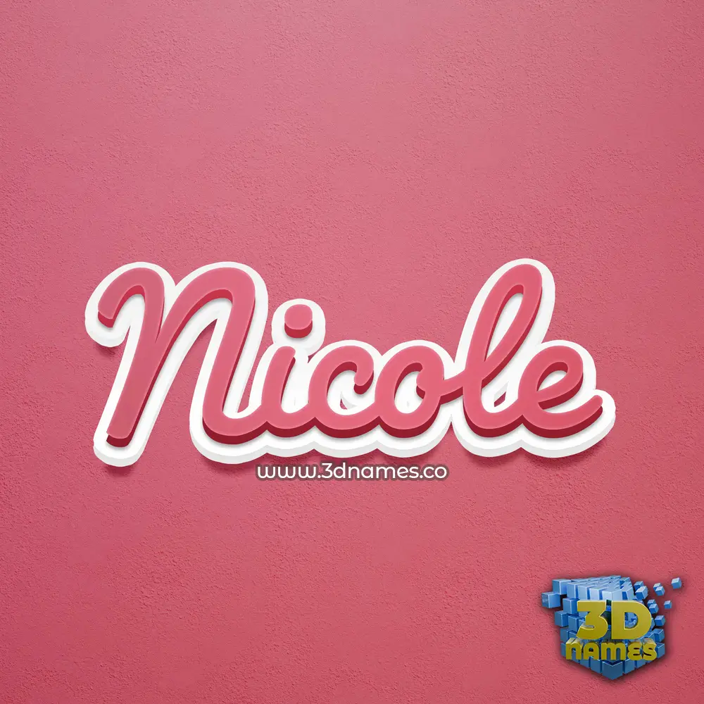 nicole in Red Scribble style - 3D name wallpaper