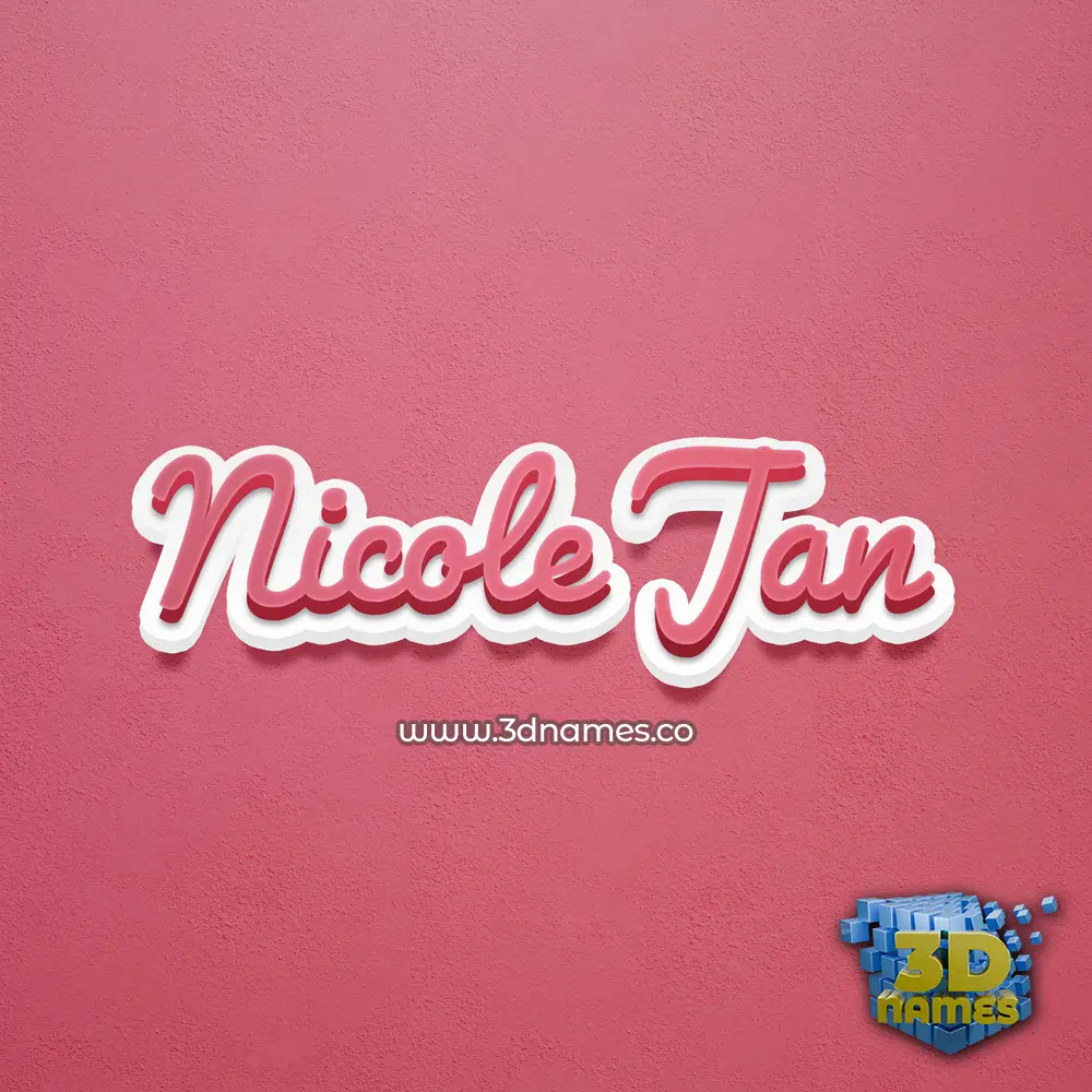 nicole jan in Red Scribble style - 3D name wallpaper