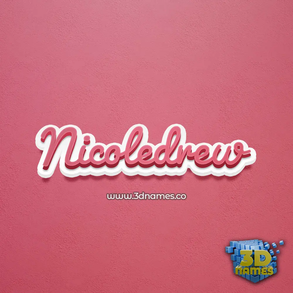 nicoledrew in Red Scribble style - 3D name wallpaper