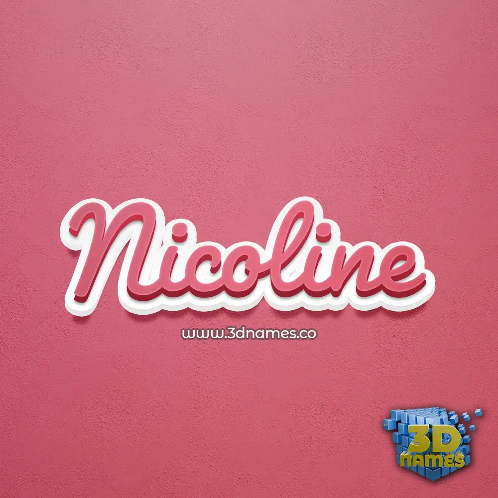 nicoline in Red Scribble style - 3D name wallpaper
