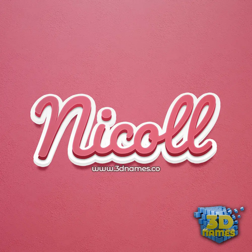nicoll in Red Scribble style - 3D name wallpaper