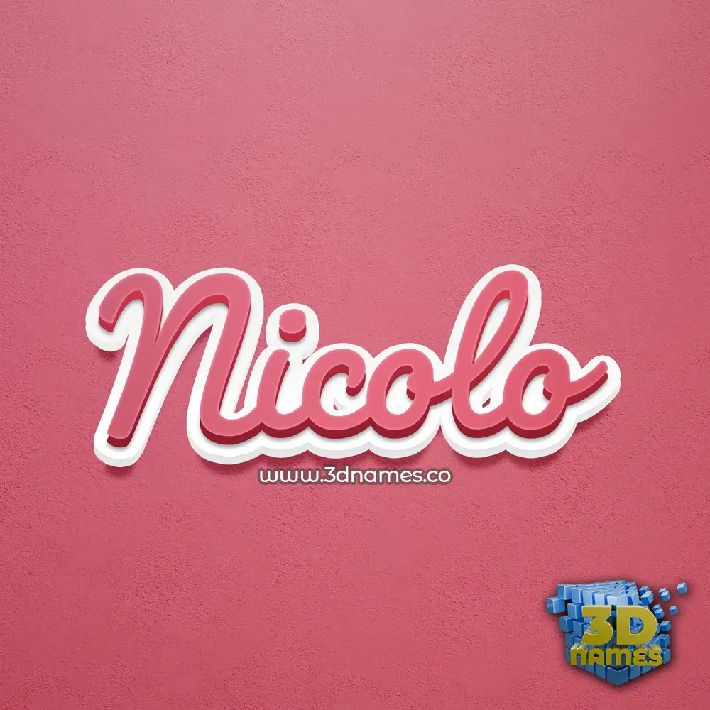 nicolo in Red Scribble style - 3D name wallpaper