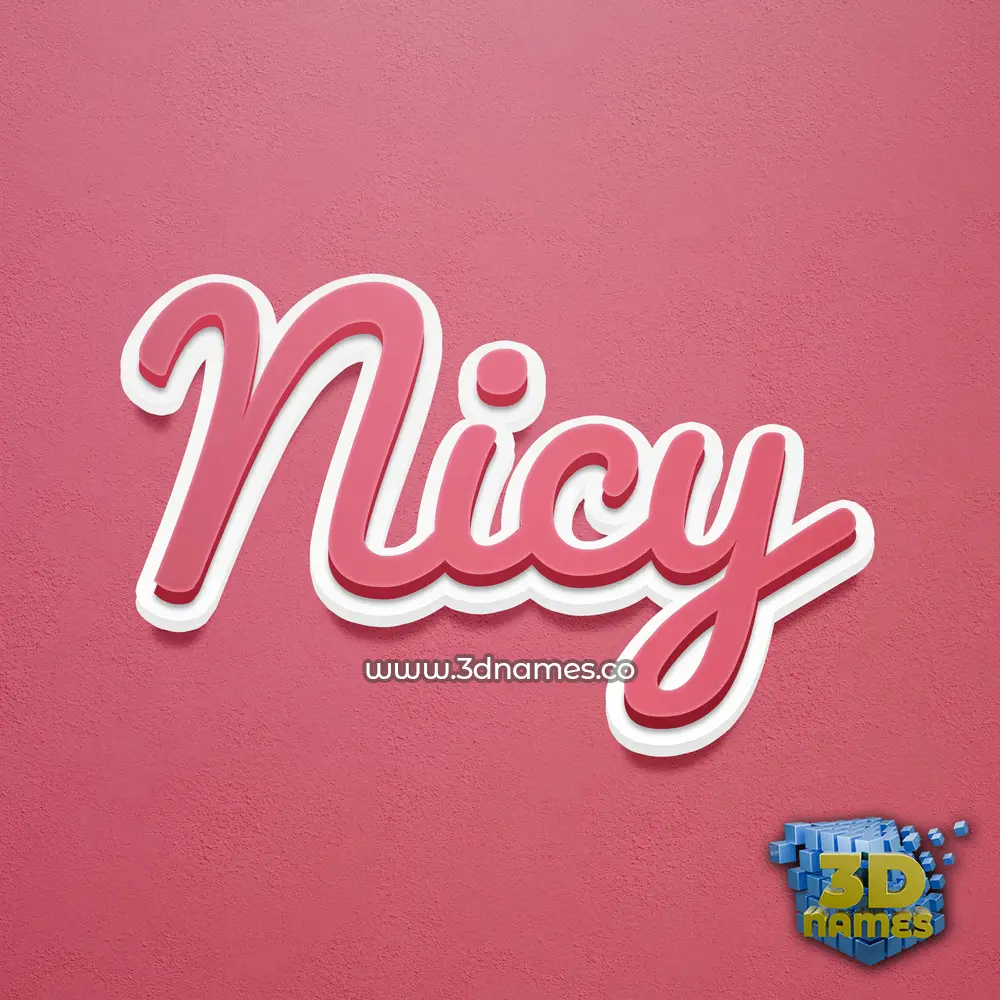 nicy in Red Scribble style - 3D name wallpaper