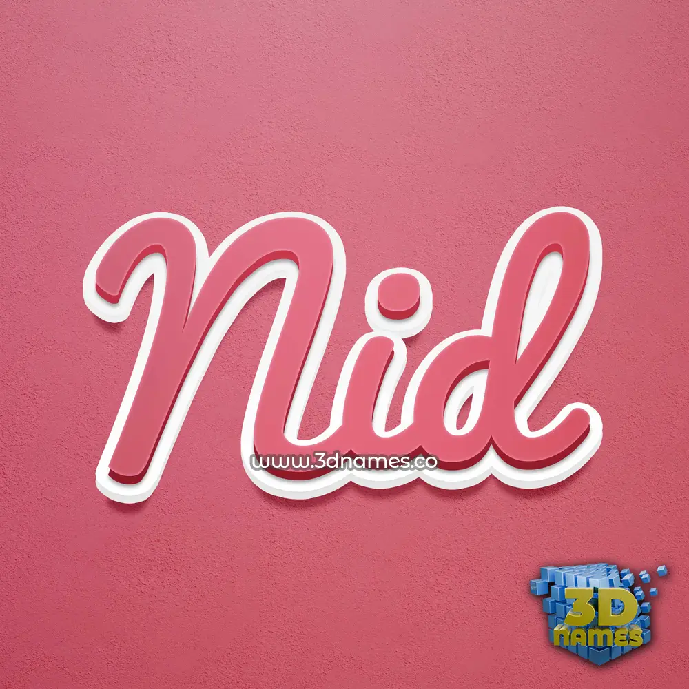 nid in Red Scribble style - 3D name wallpaper