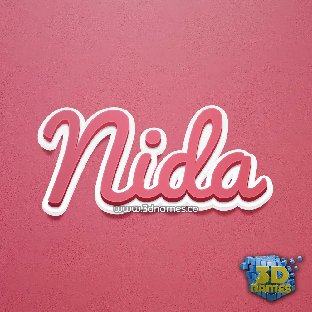 nida in Red Scribble style - 3D name wallpaper
