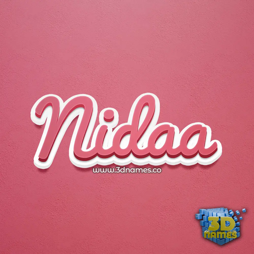 nidaa in Red Scribble style - 3D name wallpaper