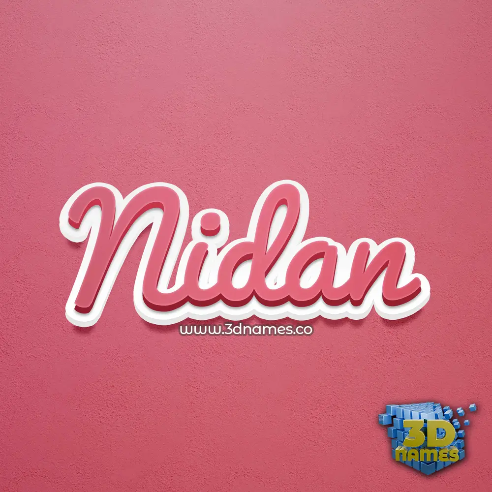 nidan in Red Scribble style - 3D name wallpaper