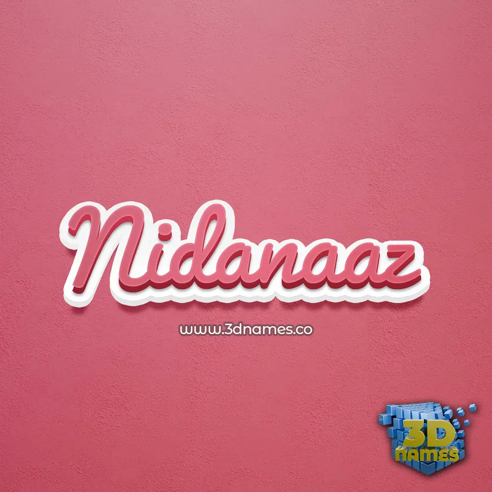 nidanaaz in Red Scribble style - 3D name wallpaper