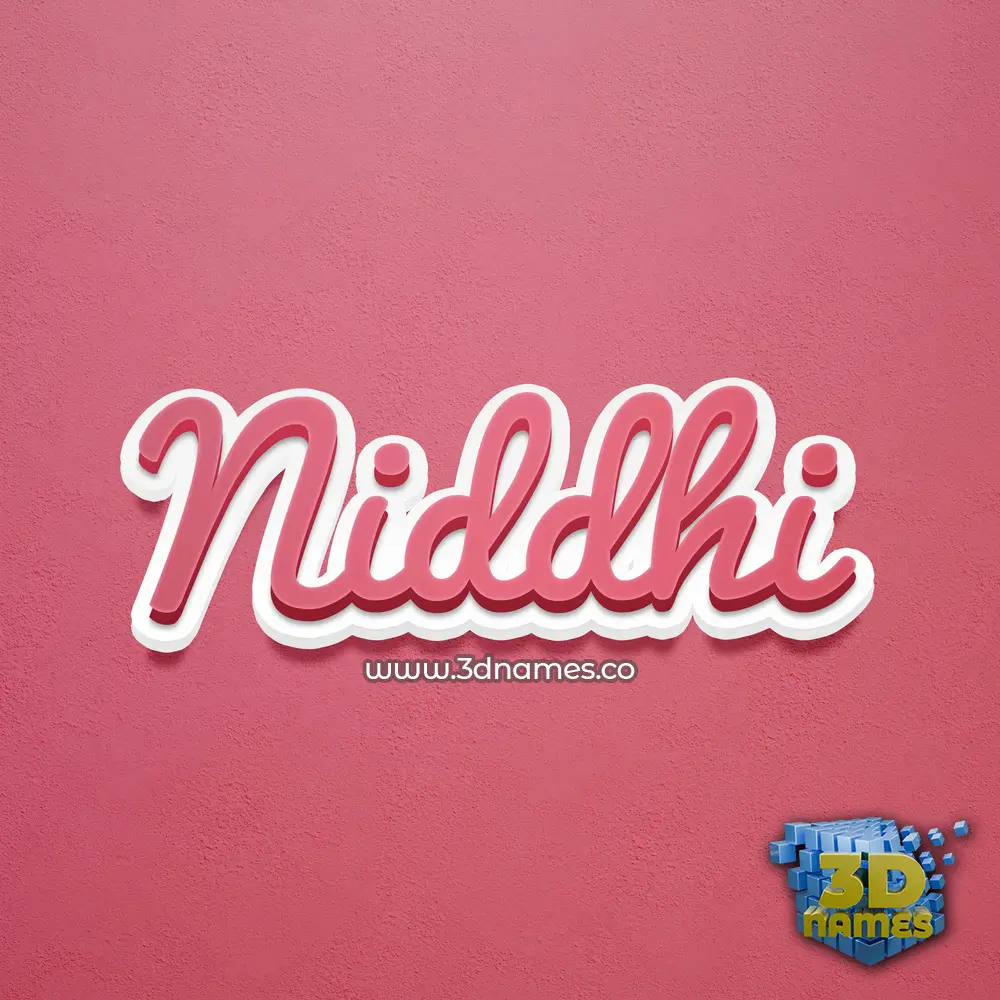 niddhi in Red Scribble style - 3D name wallpaper