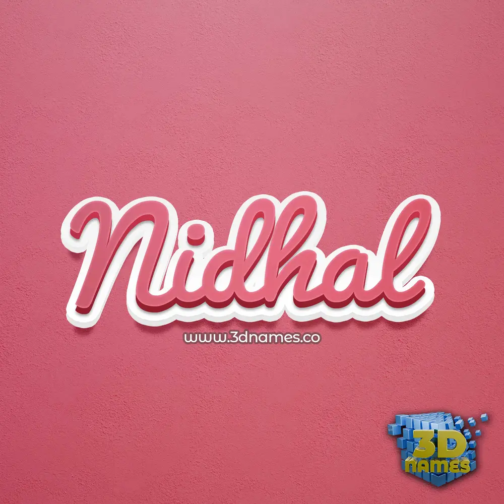nidhal in Red Scribble style - 3D name wallpaper