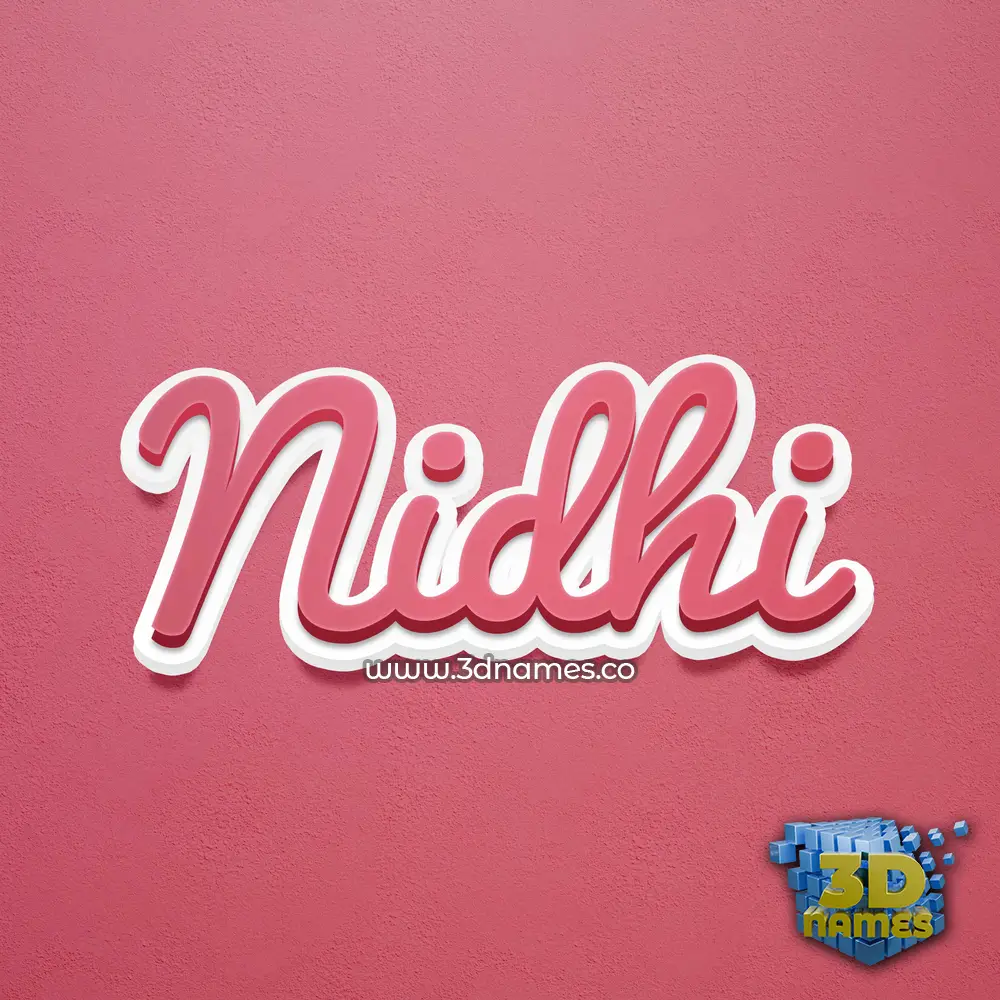 nidhi in Red Scribble style - 3D name wallpaper