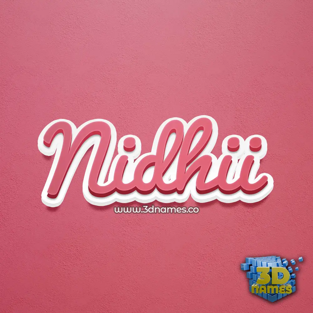nidhii in Red Scribble style - 3D name wallpaper
