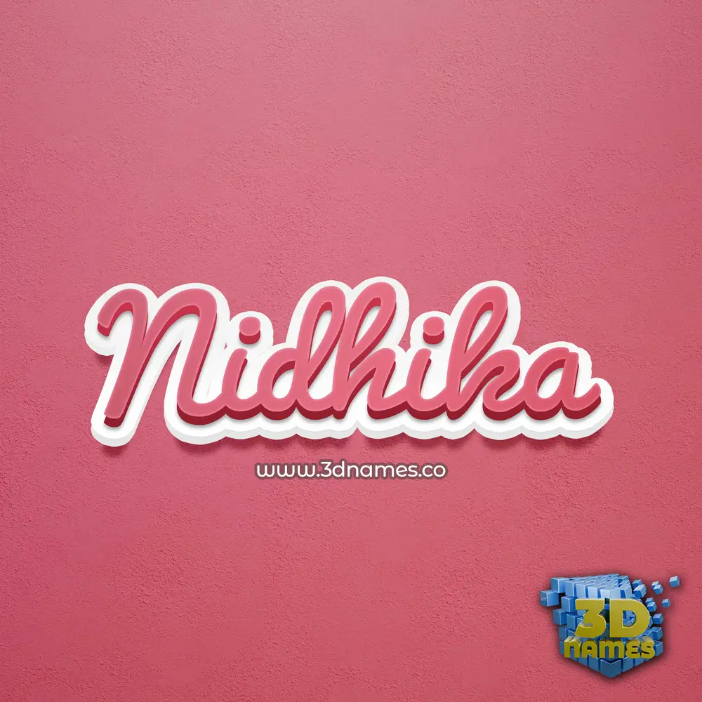 nidhika in Red Scribble style - 3D name wallpaper
