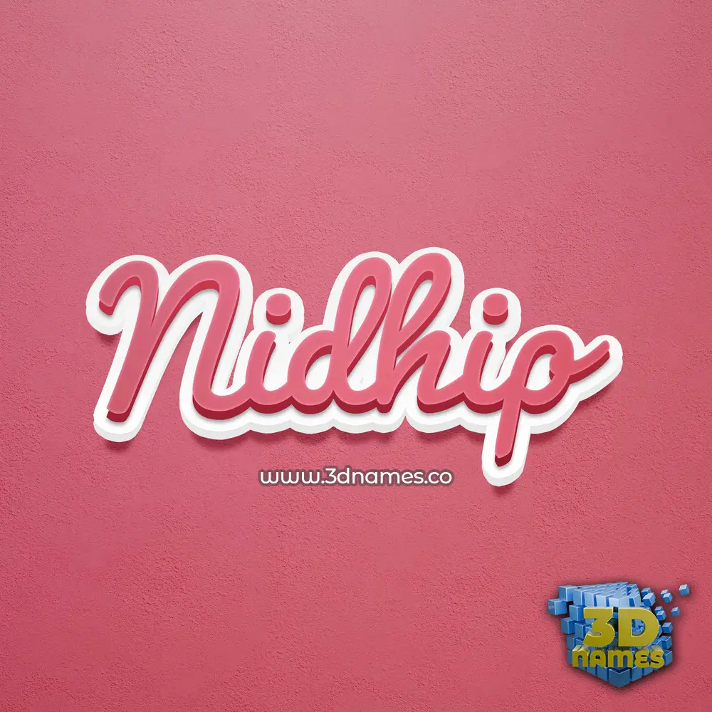 nidhip in Red Scribble style - 3D name wallpaper