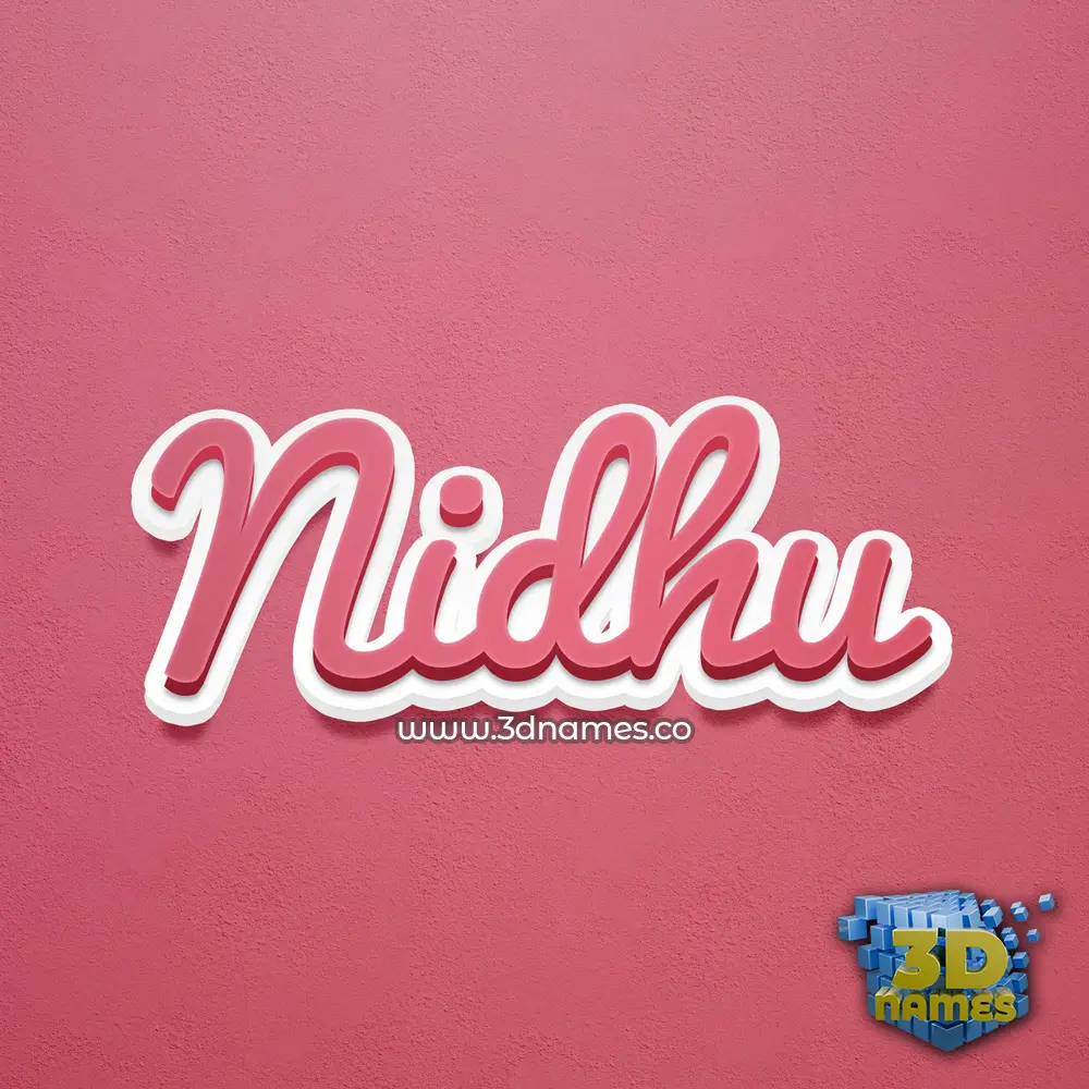 nidhu in Red Scribble style - 3D name wallpaper
