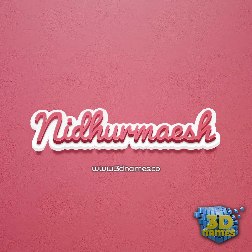 nidhurmaesh in Red Scribble style - 3D name wallpaper