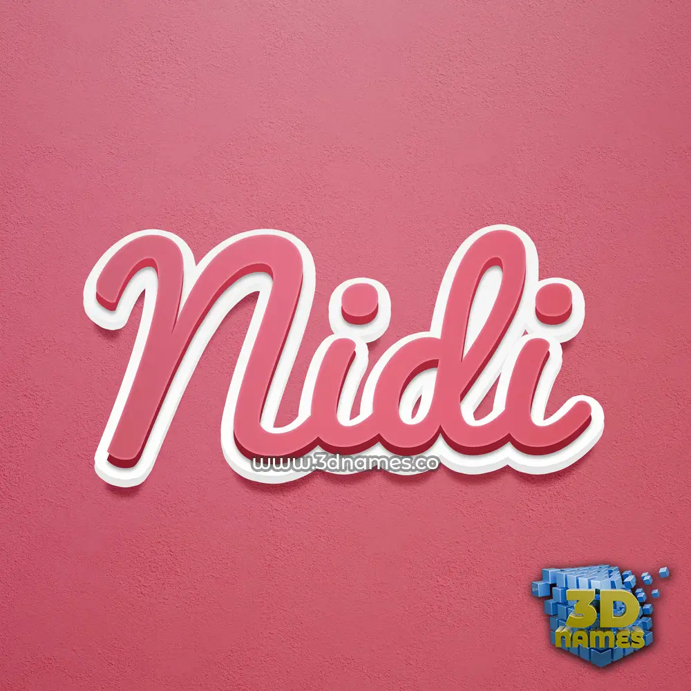 nidi in Red Scribble style - 3D name wallpaper