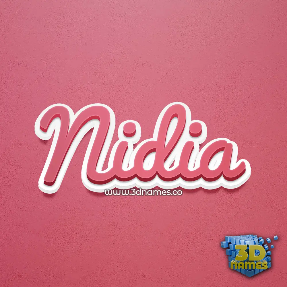 nidia in Red Scribble style - 3D name wallpaper