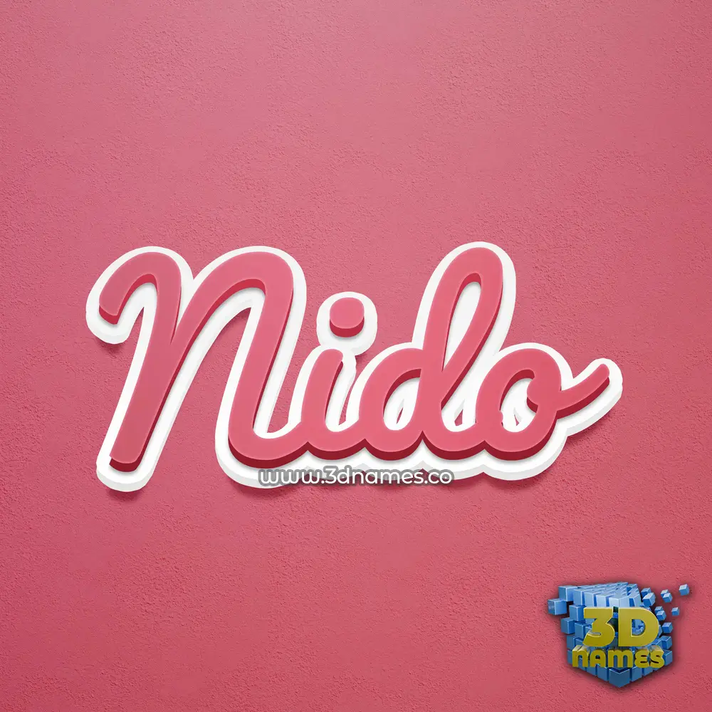 nido in Red Scribble style - 3D name wallpaper
