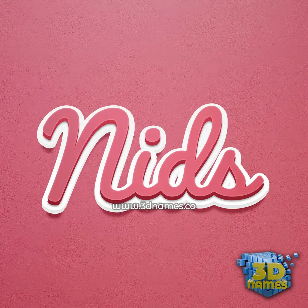 nids in Red Scribble style - 3D name wallpaper