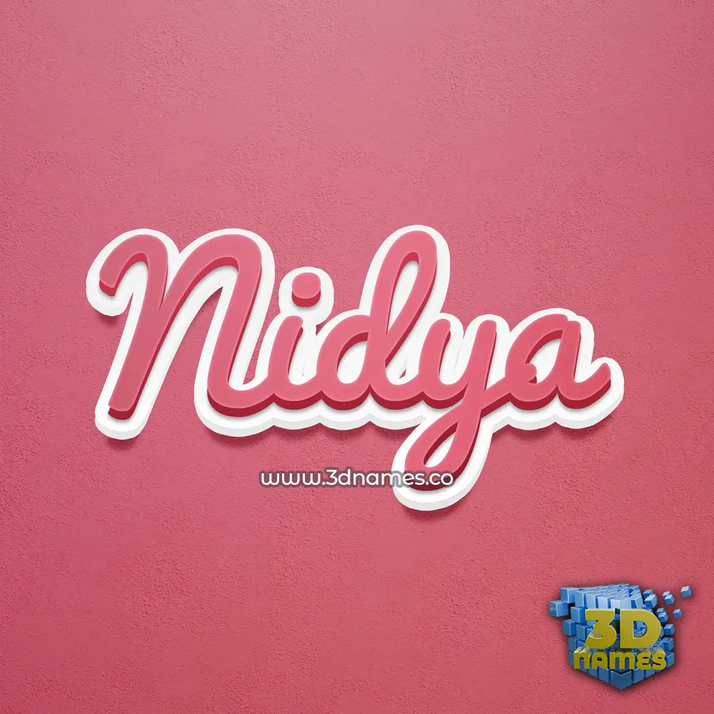 nidya in Red Scribble style - 3D name wallpaper