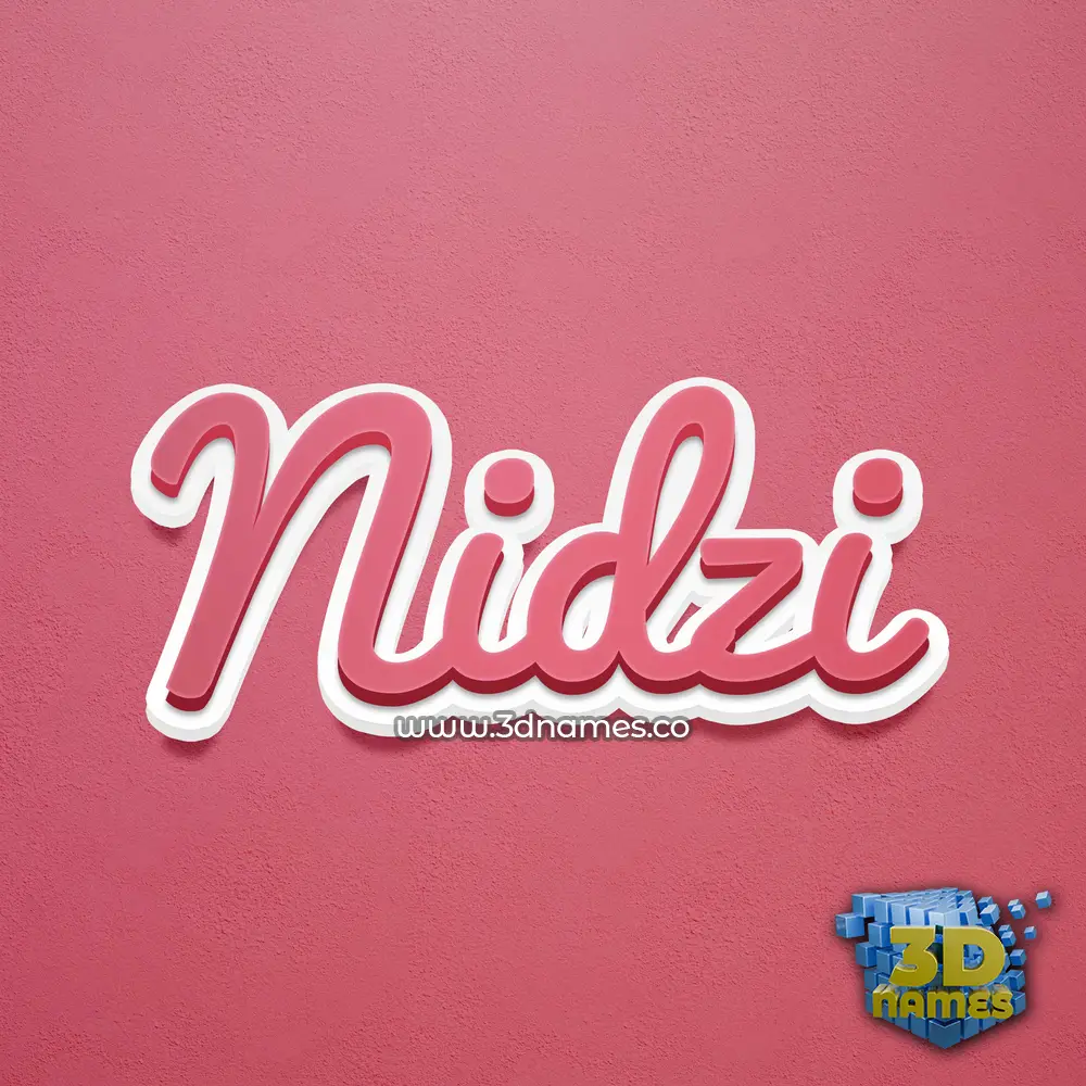 nidzi in Red Scribble style - 3D name wallpaper