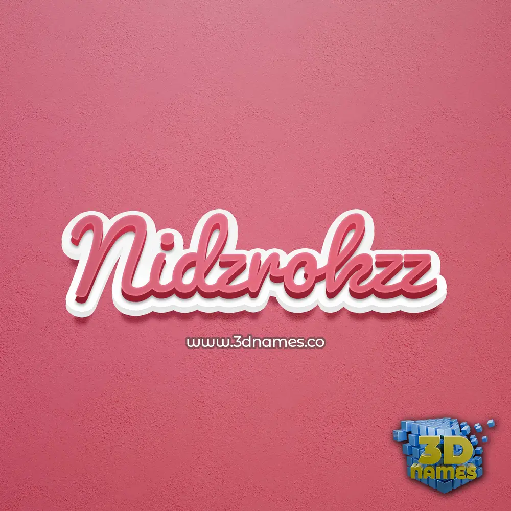 nidzrokzz in Red Scribble style - 3D name wallpaper