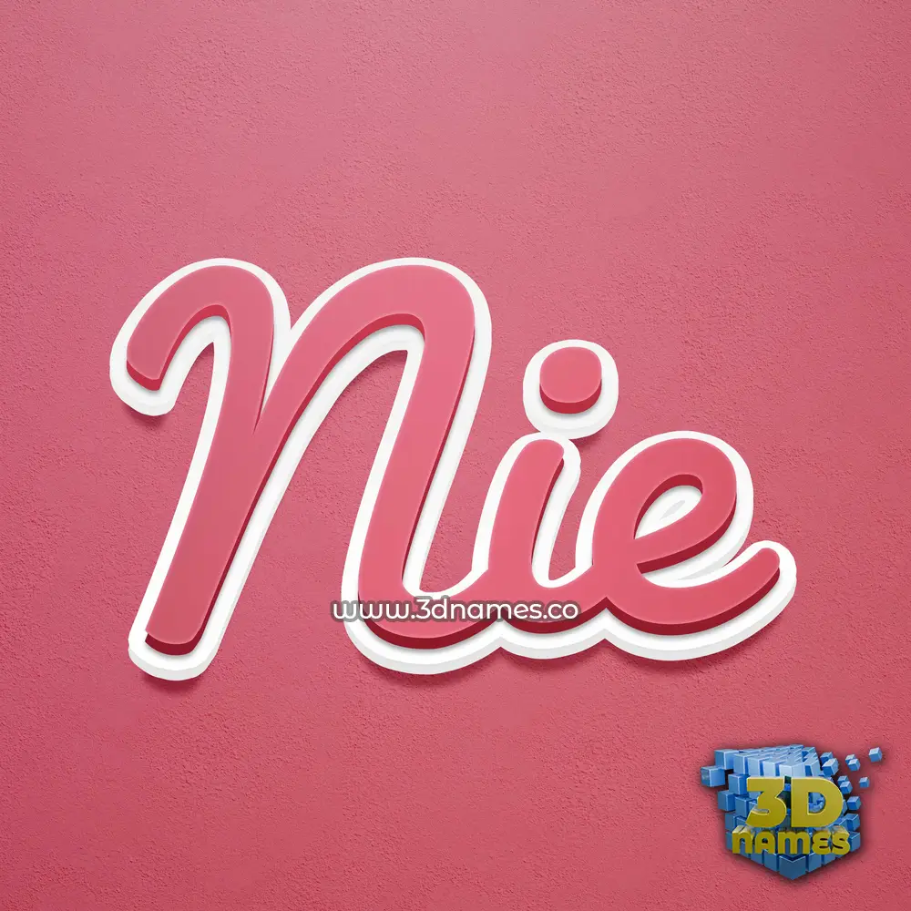 nie in Red Scribble style - 3D name wallpaper