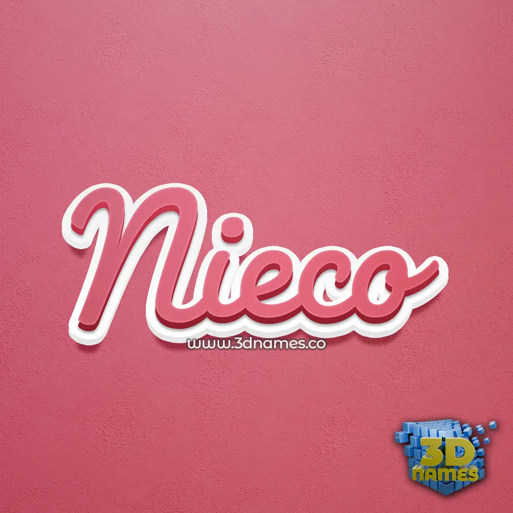nieco in Red Scribble style - 3D name wallpaper