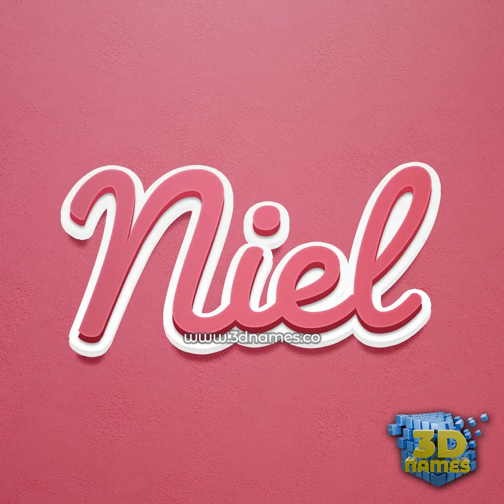 niel in Red Scribble style - 3D name wallpaper