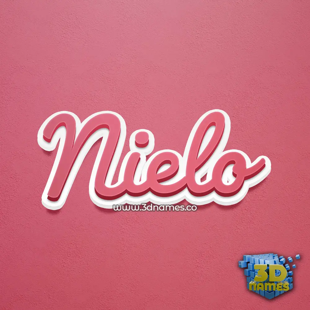 nielo in Red Scribble style - 3D name wallpaper