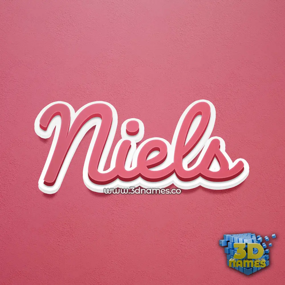 niels in Red Scribble style - 3D name wallpaper