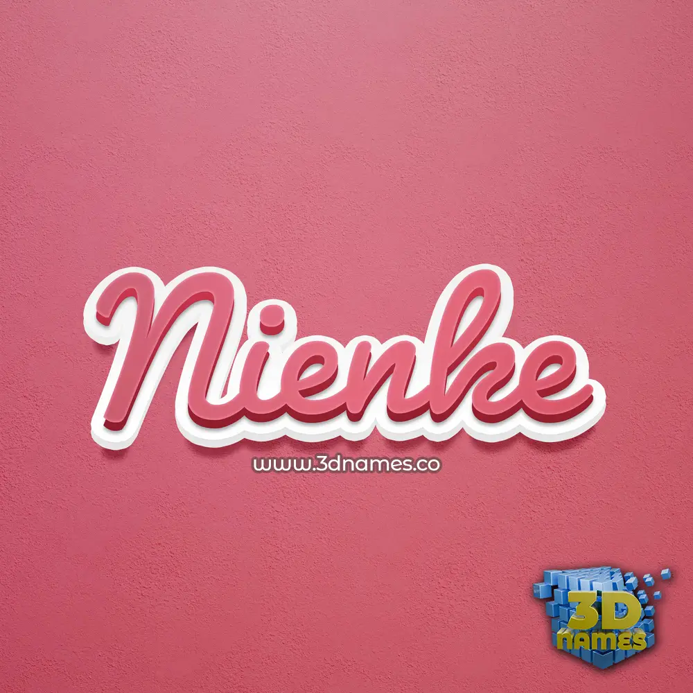 nienke in Red Scribble style - 3D name wallpaper